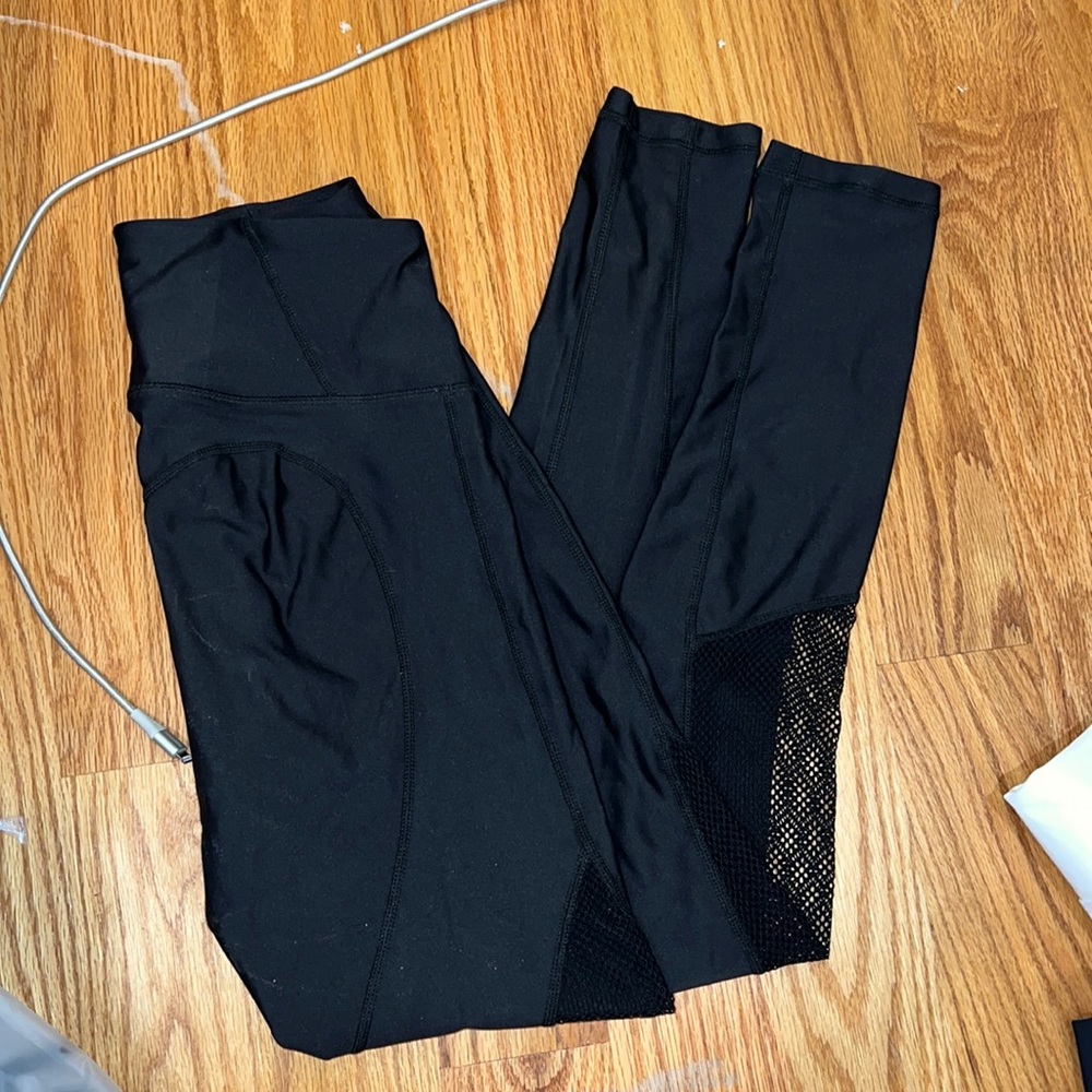 black mesh leggings